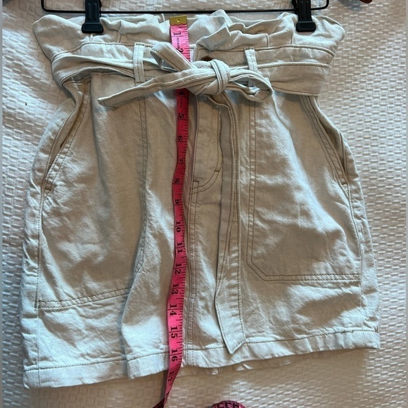 Free People Oatmeal Cinch Waist Mini Skirt - Picture 12 of 14
